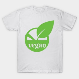 Vegan logo icon stamp seal leaf in circle T-Shirt